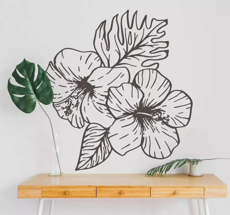 spring orchid flower wall sticker - TenStickers