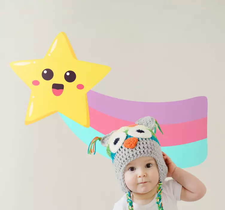 Star rainbow cartoon sticker - TenStickers