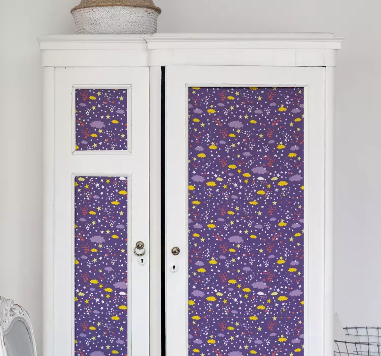 Stars and Clouds space wall sticker - TenStickers