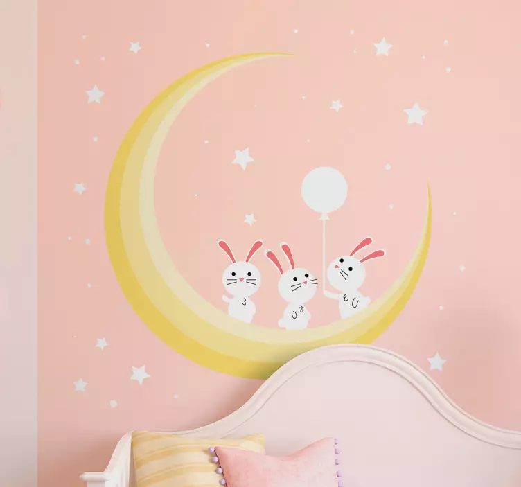 Stars baby room illustration sticker - TenStickers