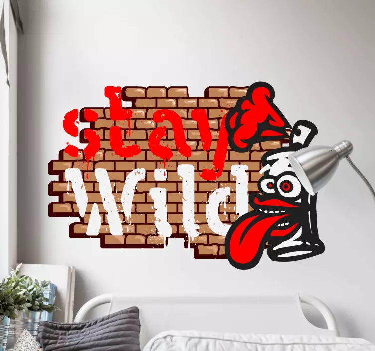 Stay wild graffiti sticker - TenStickers