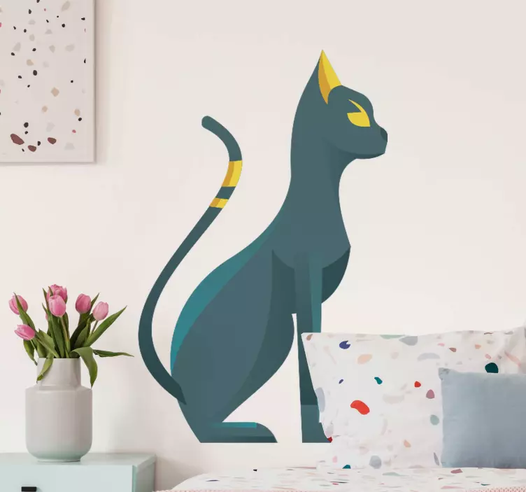 Stylized Cat Silhouette cat sticker - TenStickers