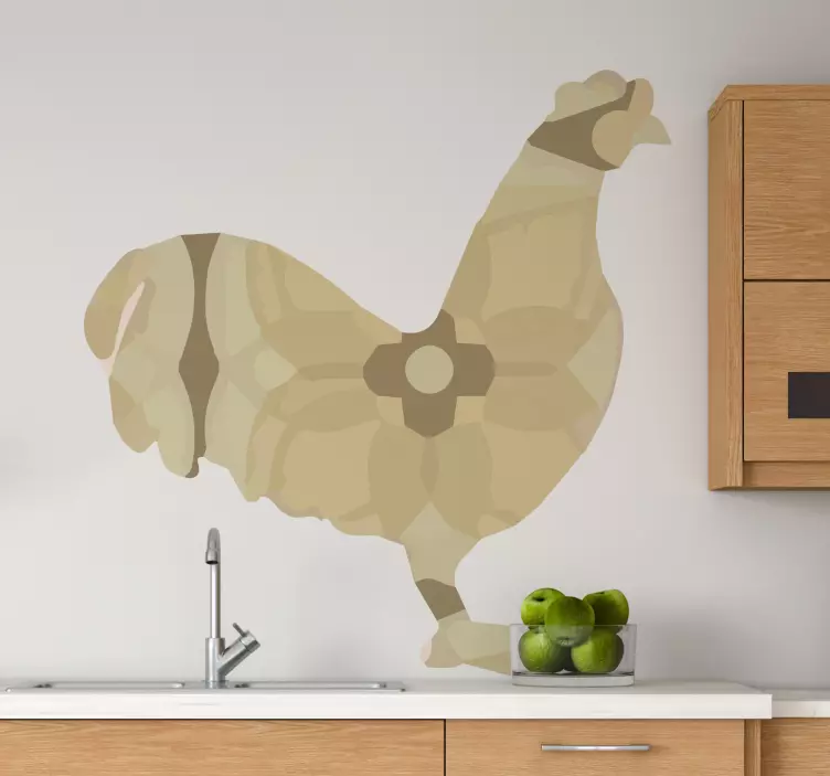 Stylized Rooster Silhouette farm animal sticker - TenStickers