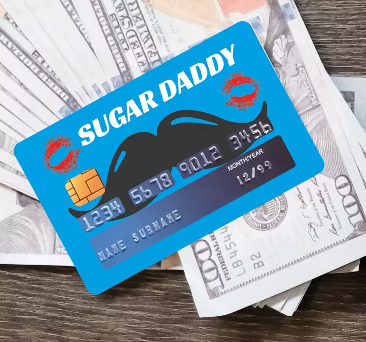 Sugar daddy sentence card decal - TenStickers