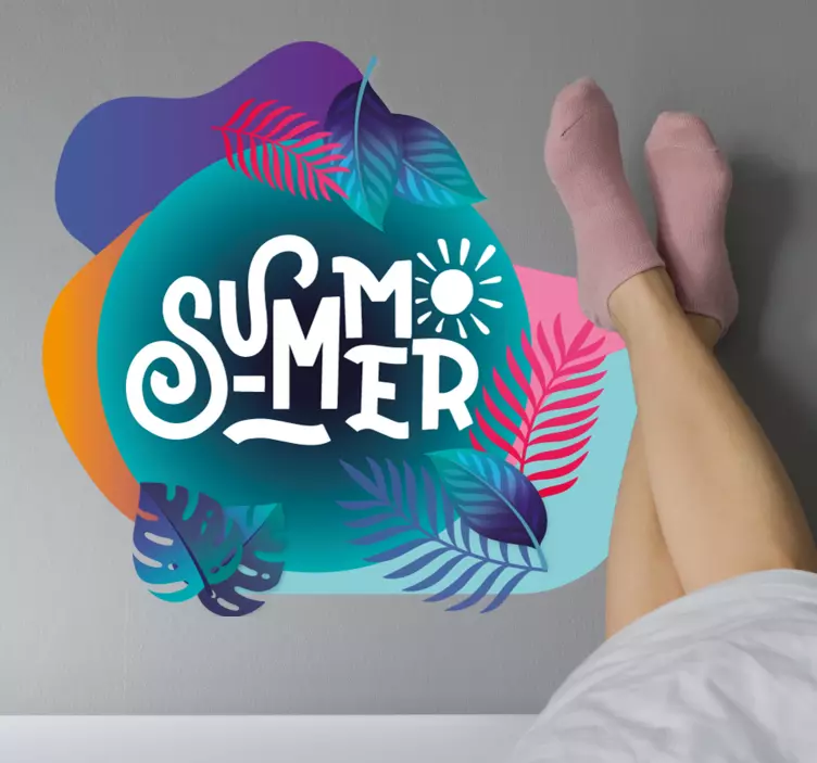 Summer gradient colour wall art sticker - TenStickers