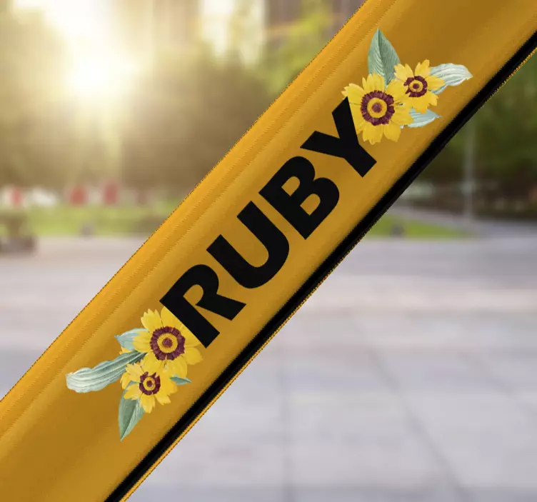 Customisable sunflower bike sticker - TenStickers