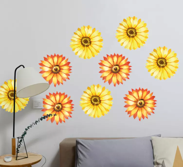 Sunflowers pack flower wall sticker - TenStickers