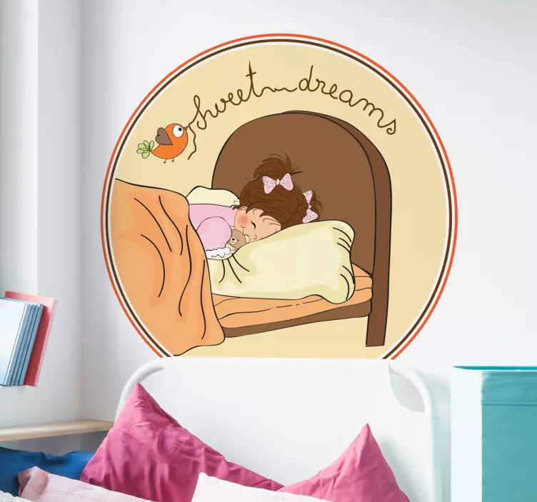 SWEET DREAMS CHILD SLEEPING headboard wall sticker - TenStickers