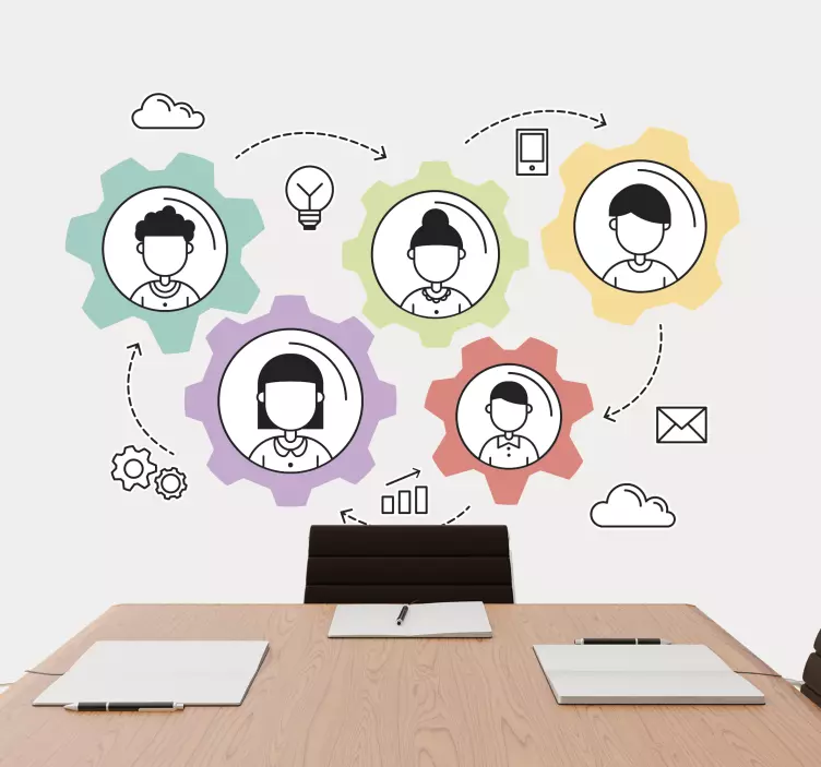 Teamwork engine inspirational quote stickers - TenStickers