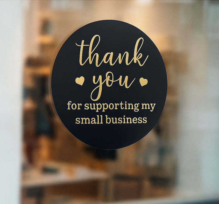Thank you for your support shop window sticker - TenStickers