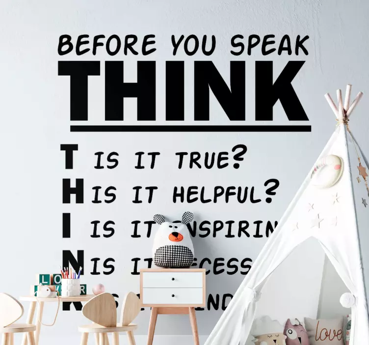 Think before you speak teacher stickers - TenStickers