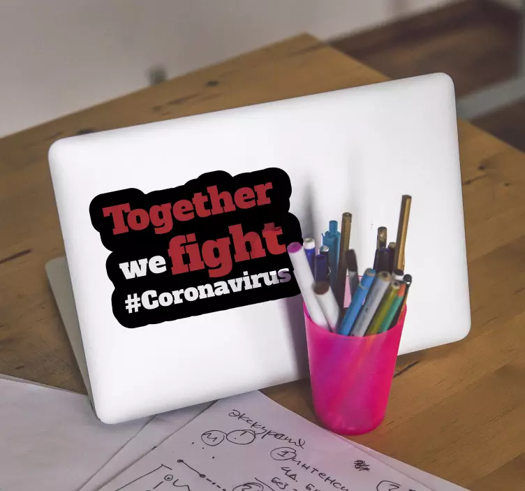 Together corona laptop sticker - TenStickers
