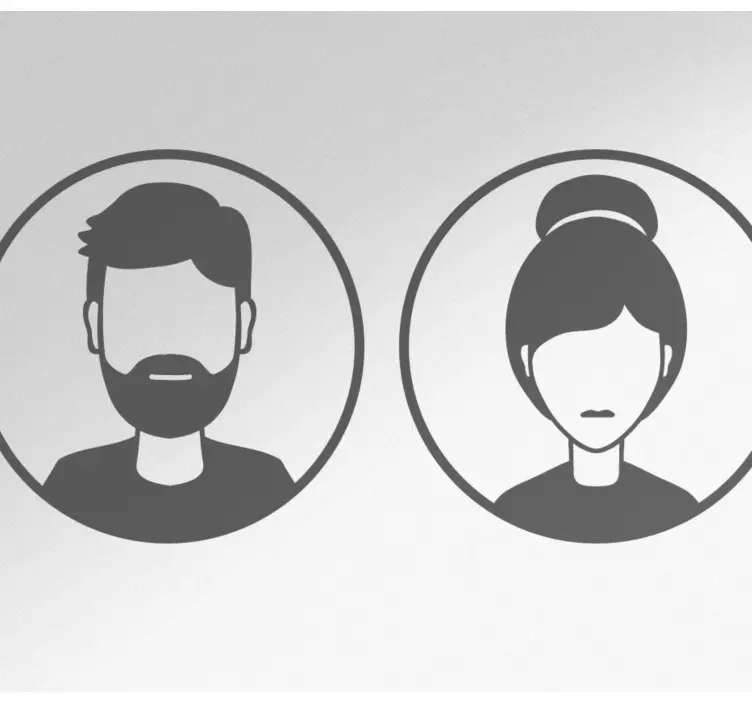 Toilet man woman sign door decal - TenStickers