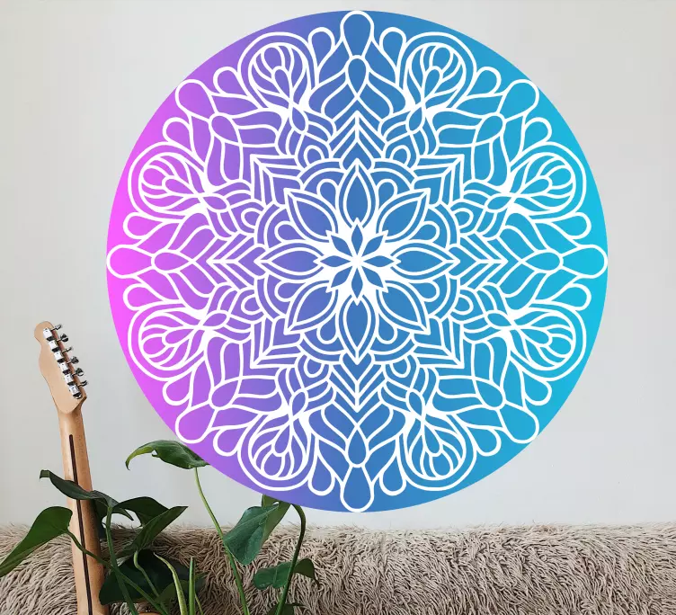 Translucent mandala wall decal - TenStickers