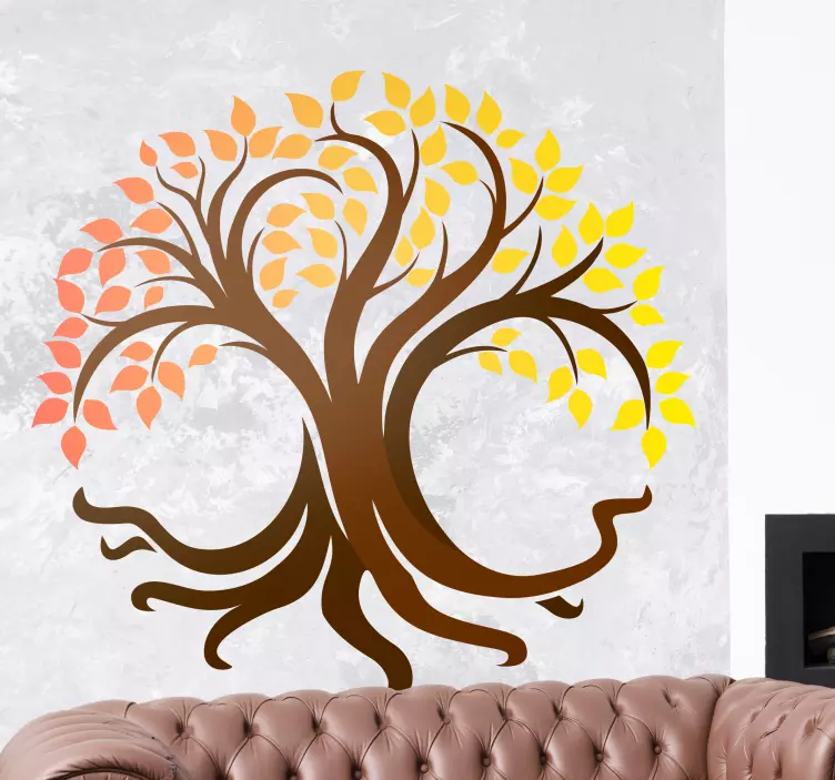 Tree of Life autumnal colours tree wall sticker - TenStickers