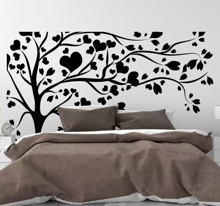 Tree shedding hearts tree wall decal - TenStickers