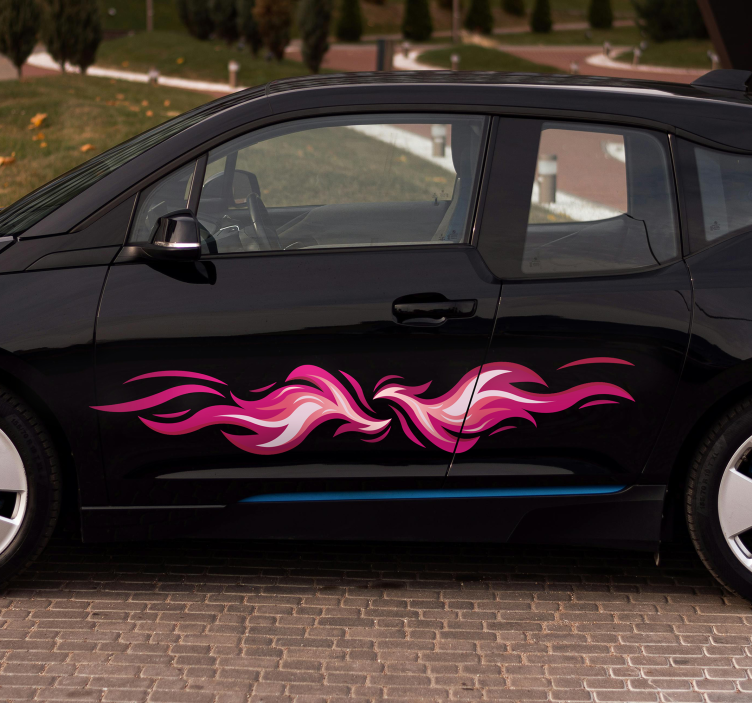 Tribal pink flames set car sticker - TenStickers
