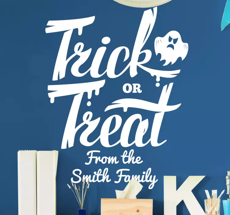 Trick or treat personalized halloween sticker - TenStickers