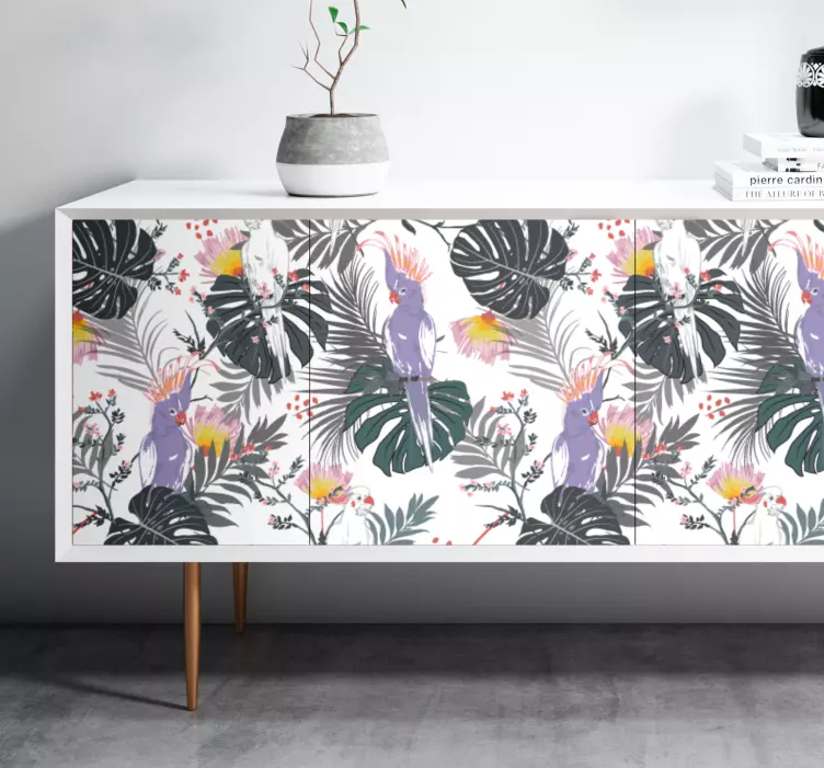 Tropical Cockatoo Print wall sticker - TenStickers