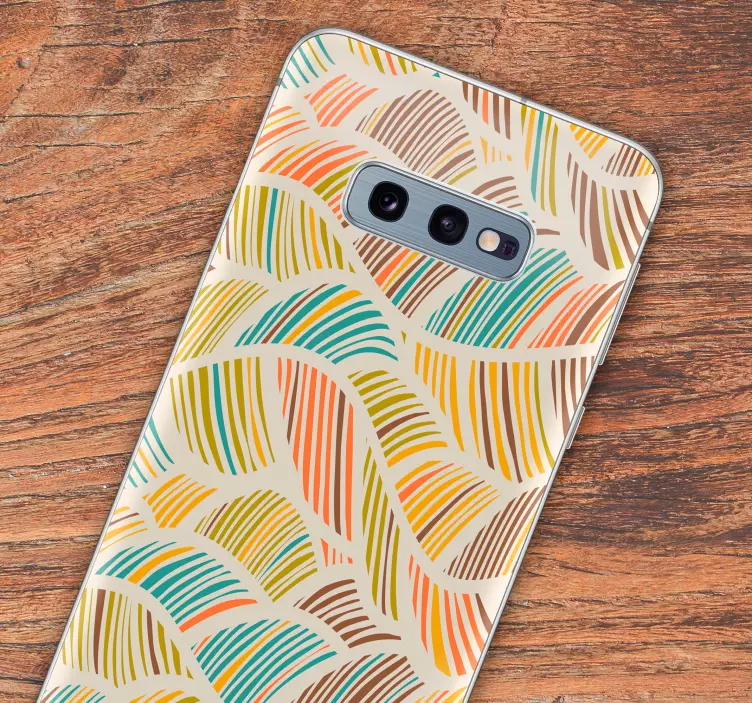 Tropical leaves floral phone sticker - TenStickers