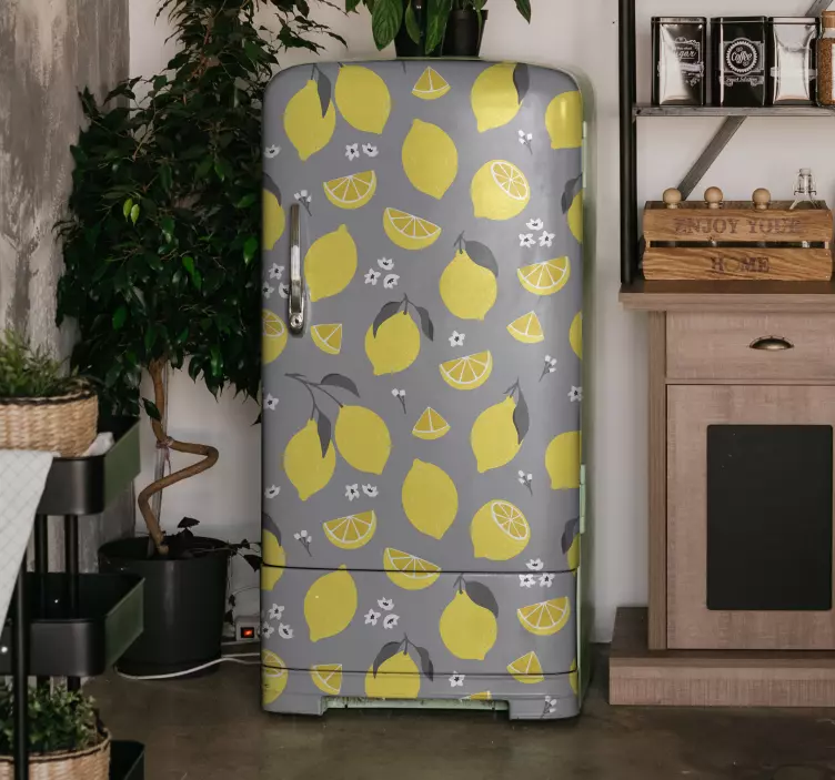 Tropical lemon  fridge sticker - TenStickers