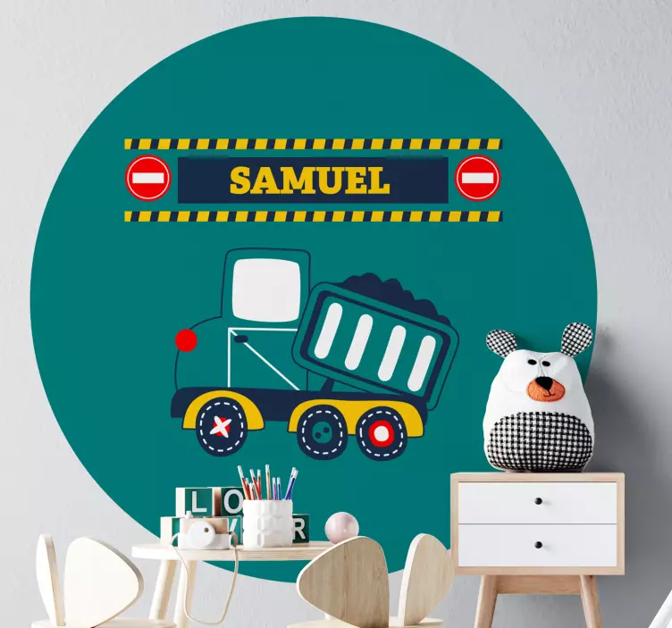 Truck Themed Personalization kid's sticker - TenStickers