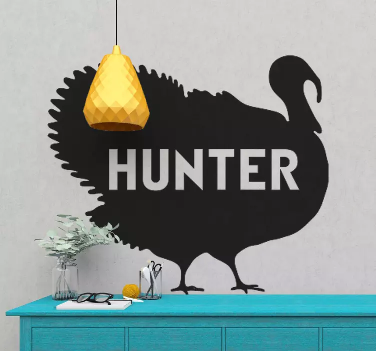 Turkey Hunter text wall sticker - TenStickers