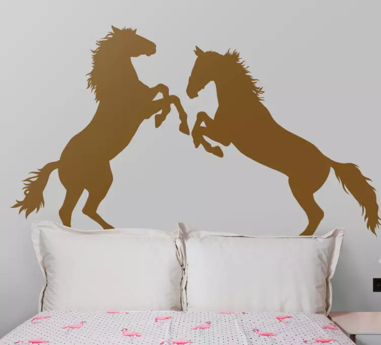 Two horses playing together wall decal - TenStickers