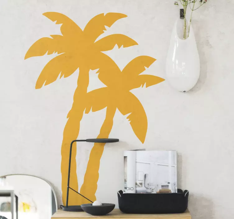 Two monocolor palm  tree wall sticker - TenStickers