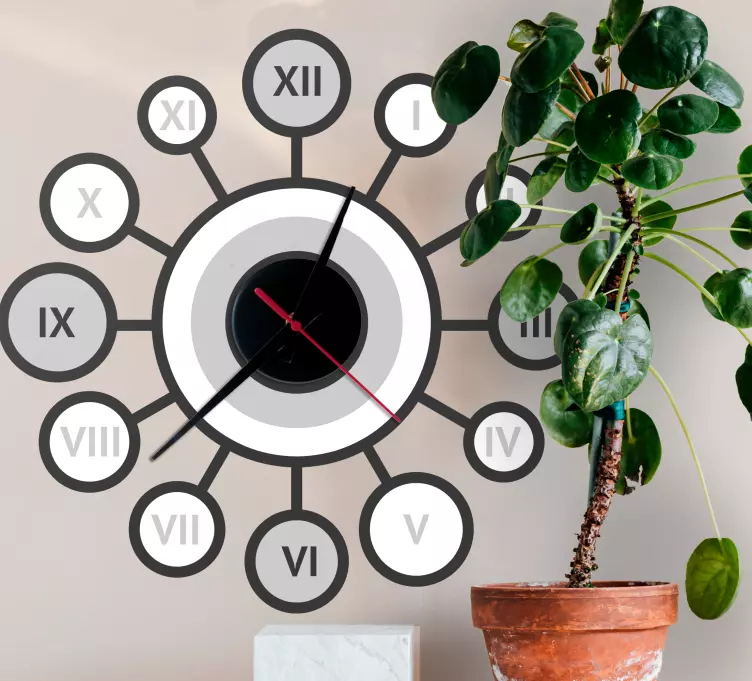 Unique bright white  wall clock sticker - TenStickers