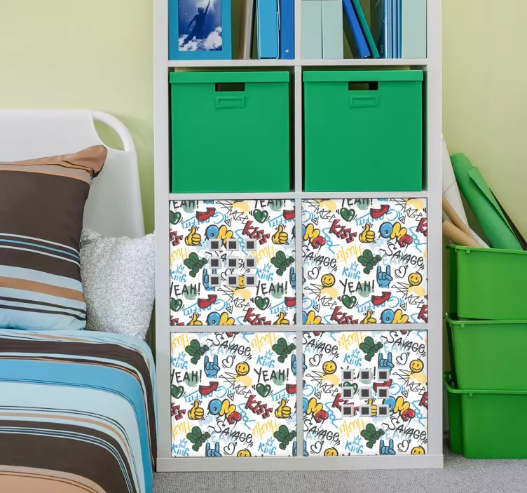 Urban graffiti doodle furniture sticker - TenStickers