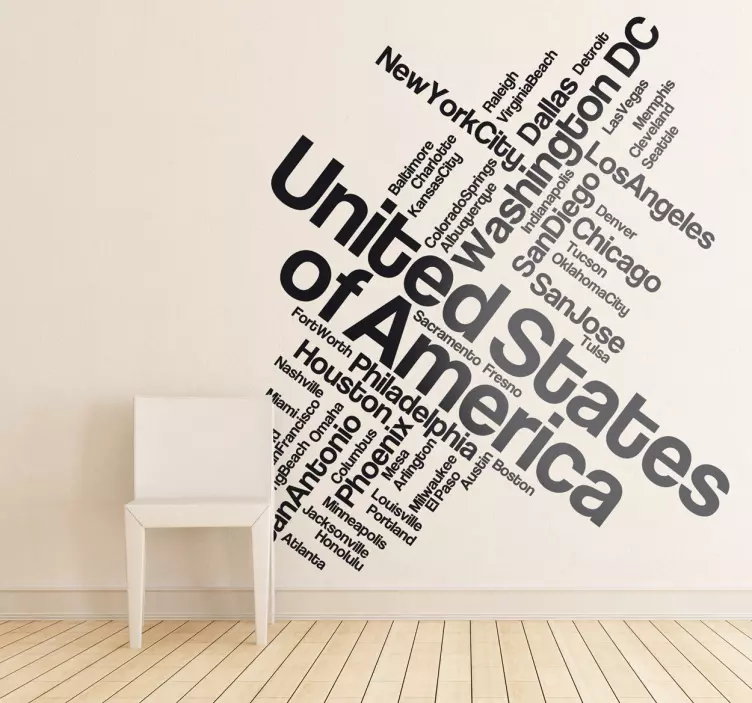 USA Text Wall Sticker - TenStickers
