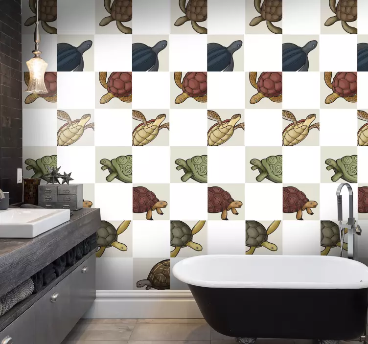 variety of turtles tile sticker - TenStickers