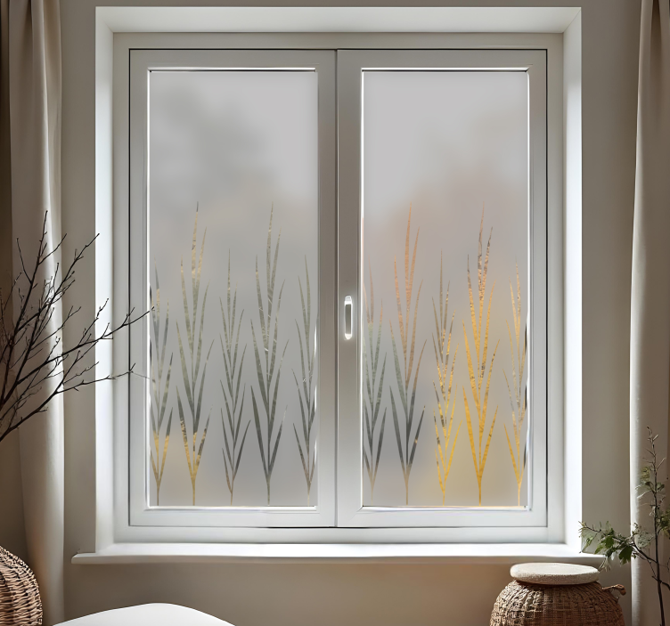 vertical plants window sticker - TenStickers