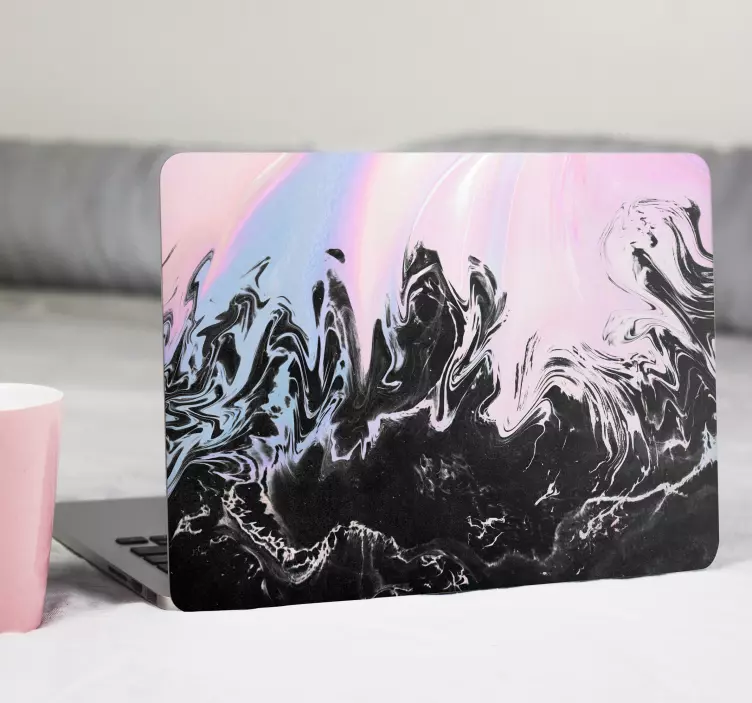 Vibrant pastel pink marble laptop skins - TenStickers