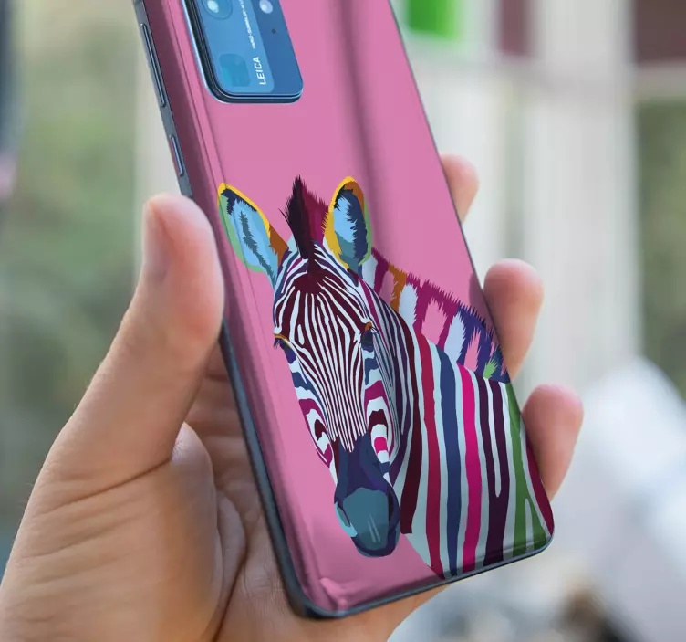 Vibrant Zebra Portrait huawei sticker - TenStickers
