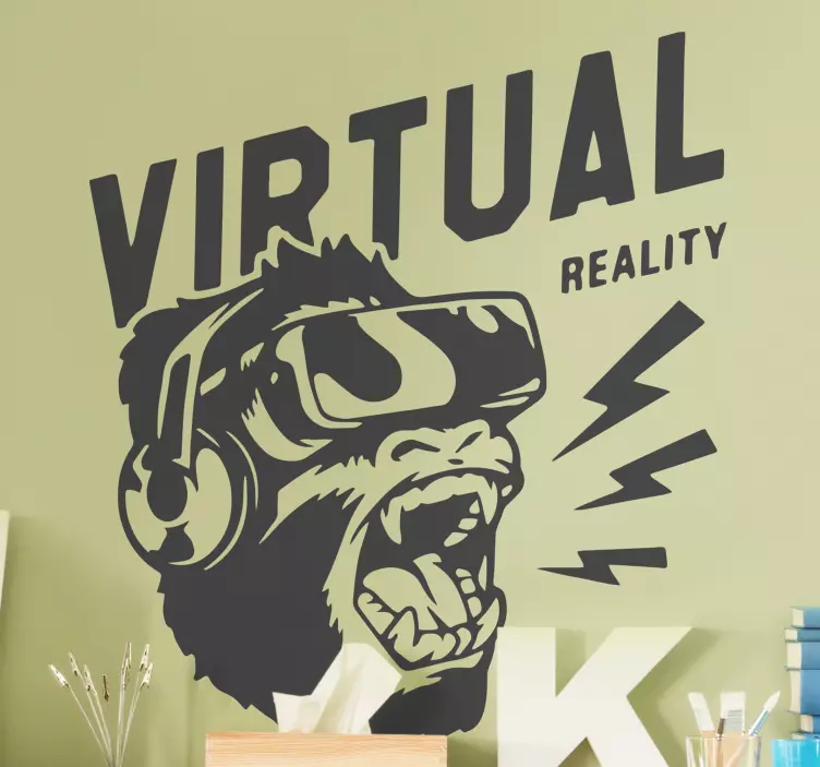 Video game sticker virtual reality monkey - TenStickers