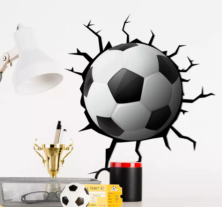 3D Football Wall Sticker - TenStickers