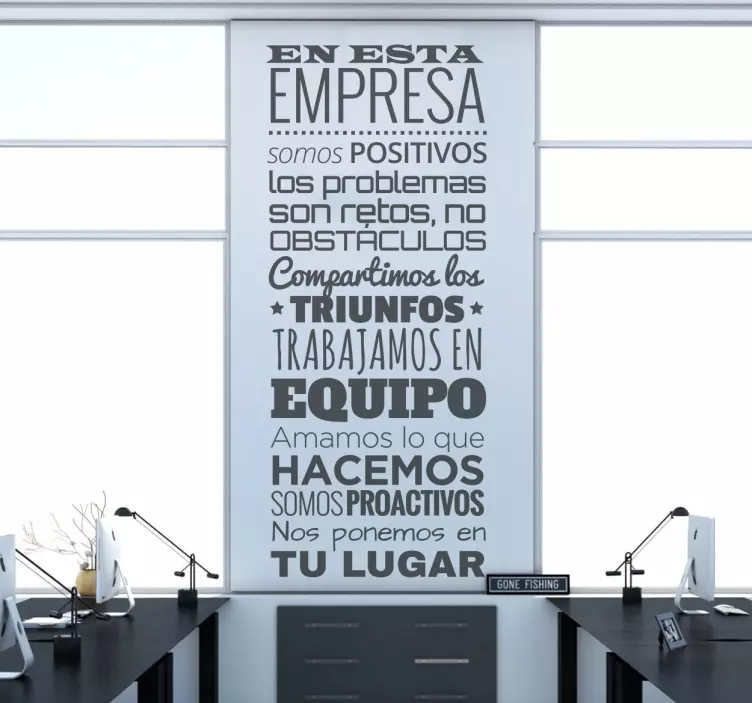 Vinilo decorativo texto en esta empresa office wall sticker - TenStickers