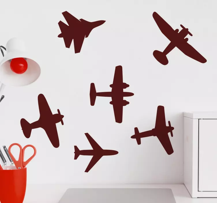 Vintage Airplane Silhouettes vehicle sticker - TenStickers