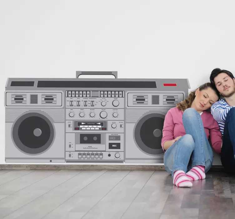 Vintage Cassette Player Decorative Sticker - TenStickers