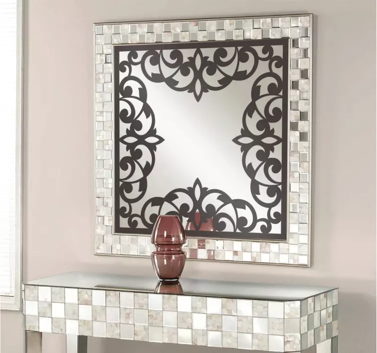 Vintage Floral Frame Wall Decal - TenStickers