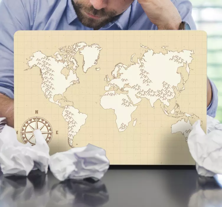 Vintage map laptop skin decal - TenStickers