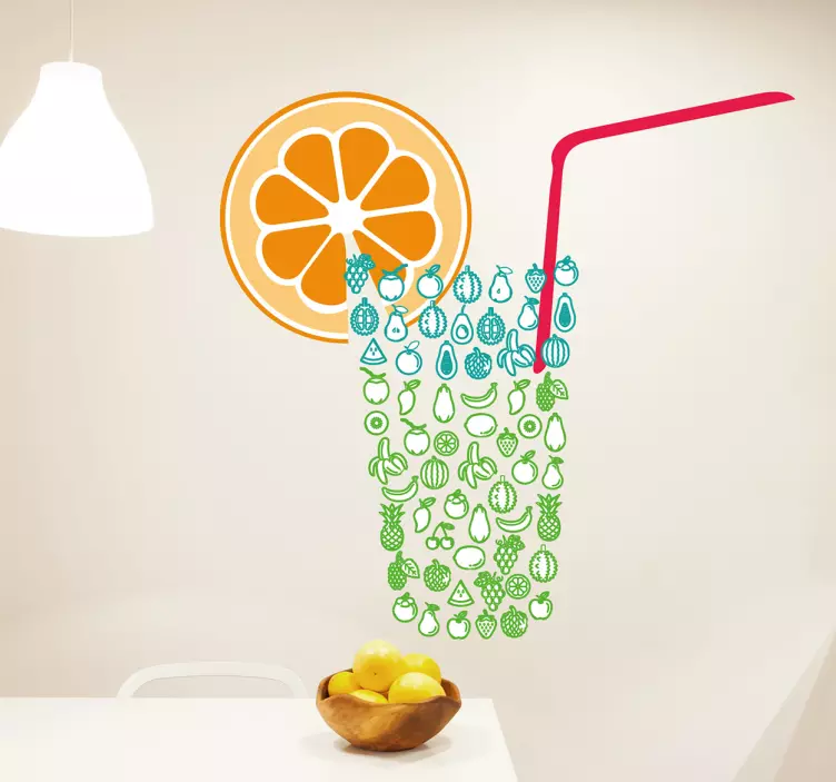 Wall decal glass fruit orange - TenStickers