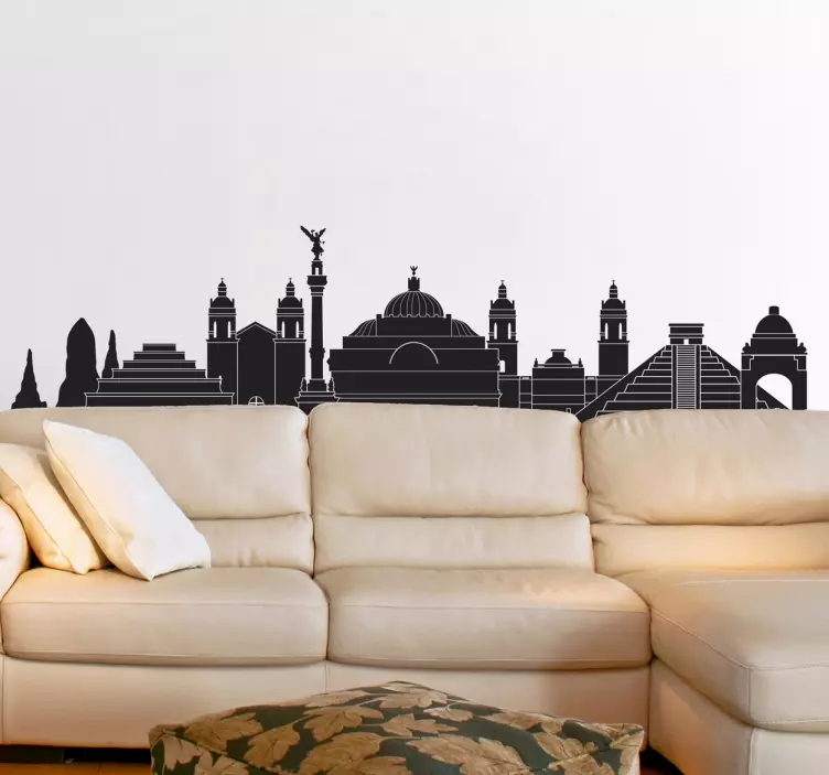 Wall Sticker buildings Mexico skyline sticker - TenStickers