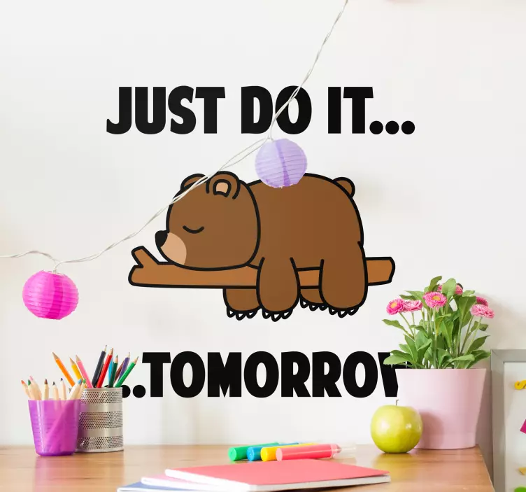 Wall stickers quotes just do it tomorrow - TenStickers