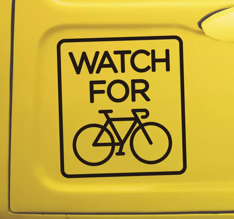 Watch for cyclist Car Sticker - TenStickers