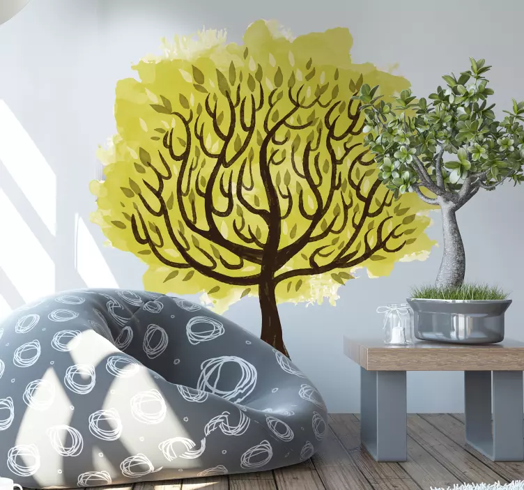 Watercolor tree life wall sticker - TenStickers