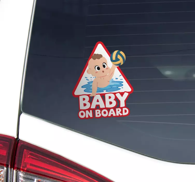 Waterpolo sport baby on board sticker - TenStickers