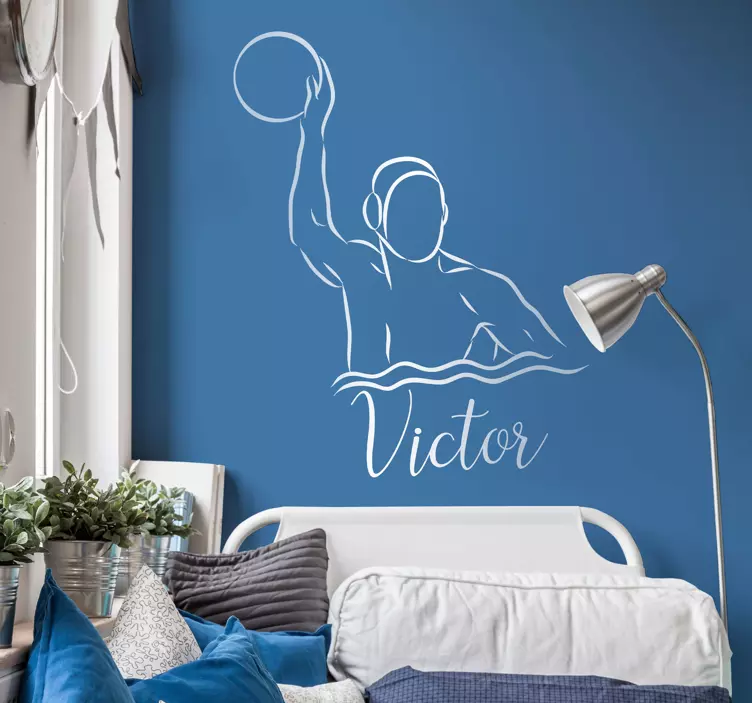 Waterpolo with name wall decor - TenStickers